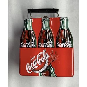 Vintage Coca-Cola Soda Coke 6 Pack Metal Mini Lunch Box